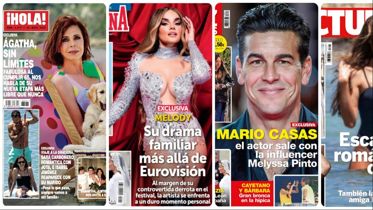Ágatha Ruiz de la Prada, Melody, Mario Casas y Sara Carbonero protagonizan las portadas Ágatha Ruiz de la Prada, Melody, Mario Casas y Sara Carbonero protagonizan las portadas