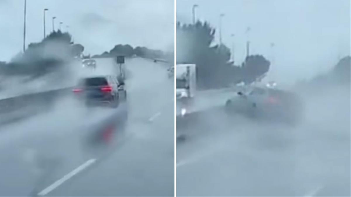 El accidente que tiene un vehículo circulando con excesiva velocidad durante una tormenta en una autopista de San Martín de la Vega: “La pista estaba para intermedios”