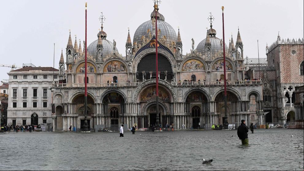 Venecia, inundada a causa del temporal que azota Italia