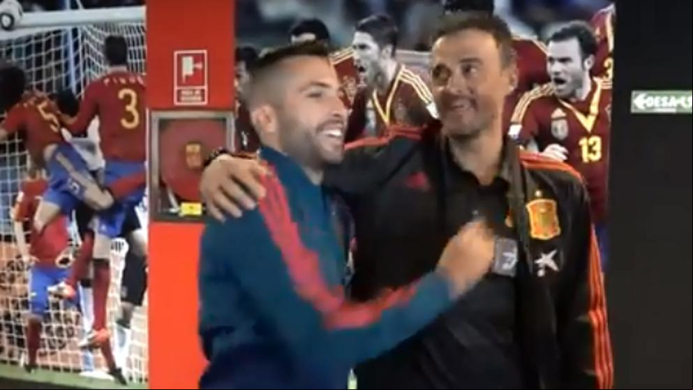 Así ha sido el reencuentro entre Luis Enrique y Jordi Alba