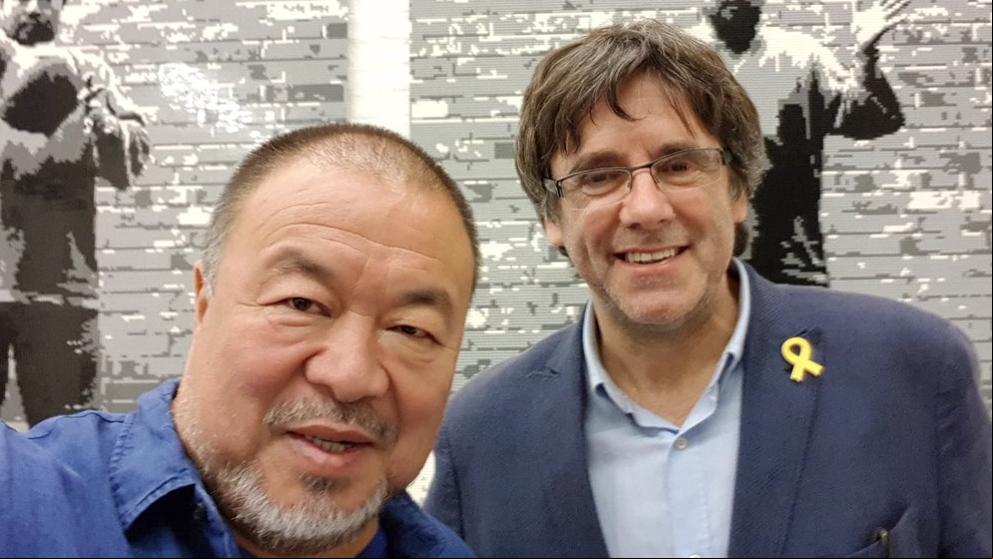 Puigdemont y el disidente chino Ai Weiwei hablan sobre derechos humanos en Bruselas