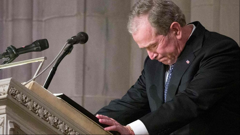 El emotivo discurso de George W. Bush en el funeral de su padre