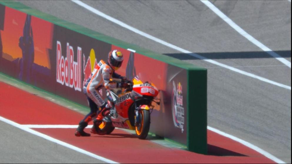 El sprint de Jorge Lorenzo durante la Q2 de MotoGP
