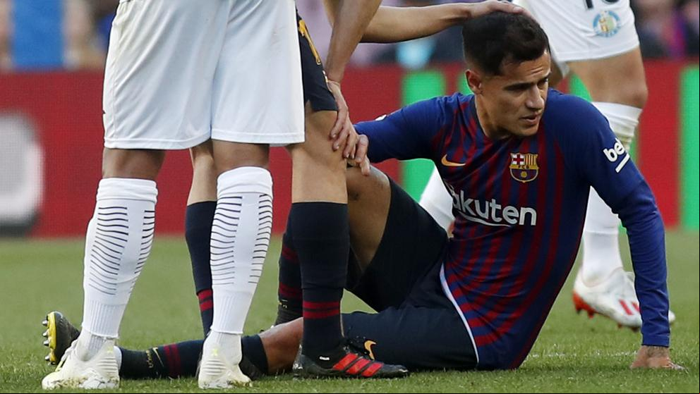 Coutinho, diez días de baja por una elongación muscular
