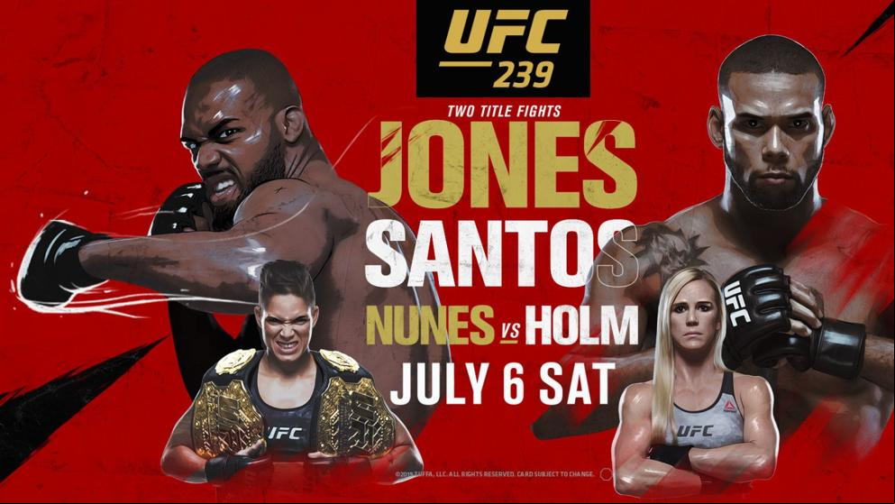 UFC 239: Horario y dónde ver los duelos Jones vs. Santos y Nunes vs. Holm