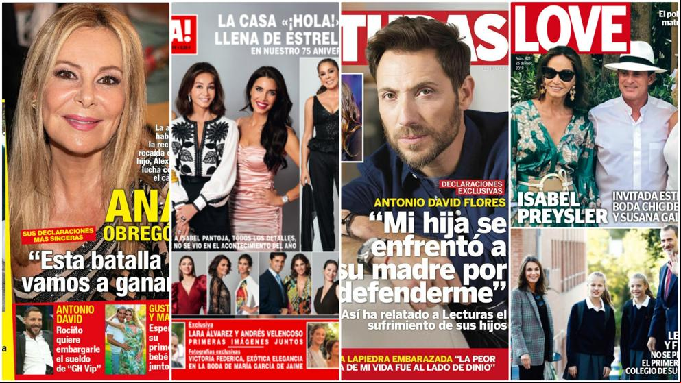 Ana Obregón, Antonio David Flores y la boda de Manuel Valls protagonizan las portadas