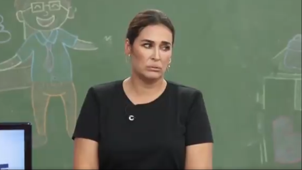 Vicky Martín Berrocal sufre con un test cultural de los niños de Telemadrid