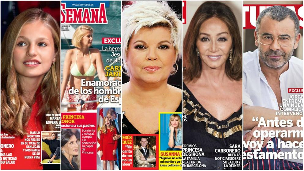 Jorge Javier Vázquez, Isabel Preysler, Terelu y la hermana de Jesulín protagonizan las portadas
