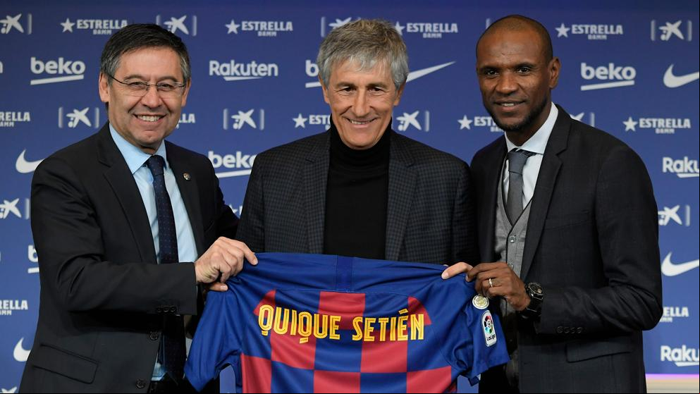 Primer entrenamiento de Quique Setién como entrenador del Barça