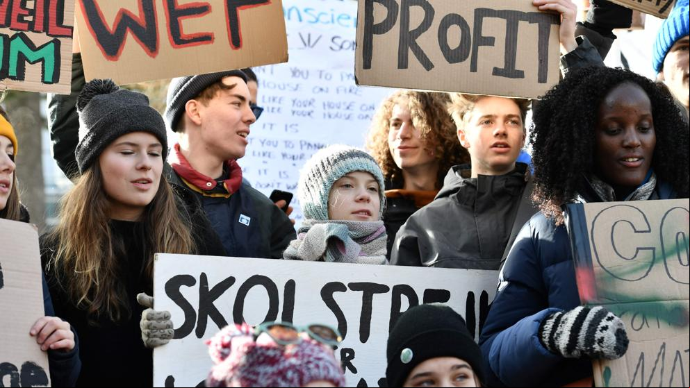 Greta Thunberg participa en la acción ecologista en Davos 2020, en directo