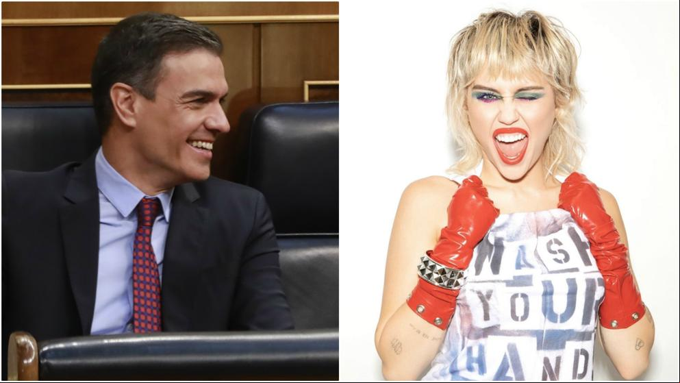 Pedro Sánchez responde a la petición de ayuda de Miley Cyrus