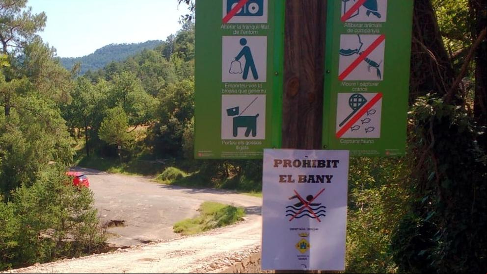 Prohibido el baño en la riera de Merlès este verano