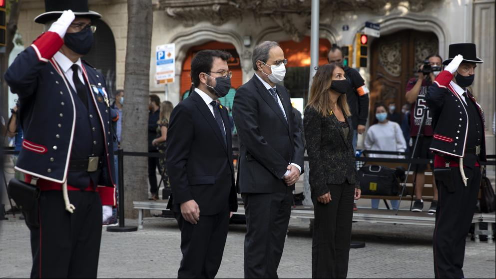 Una deslucida ofrenda floral a Rafael Casanova da inicio a la Diada de la pandemia